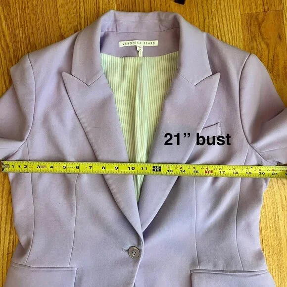 Veronica Beard Dickey Lavender Soft Lilac Purple Dickey Suit Blazer Pants Sz 14 - Picture 8 of 15